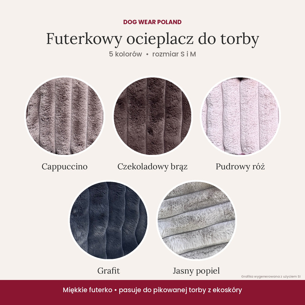 Futerkowy ocieplacz do torby dla psa – 5 kolorów, S i M