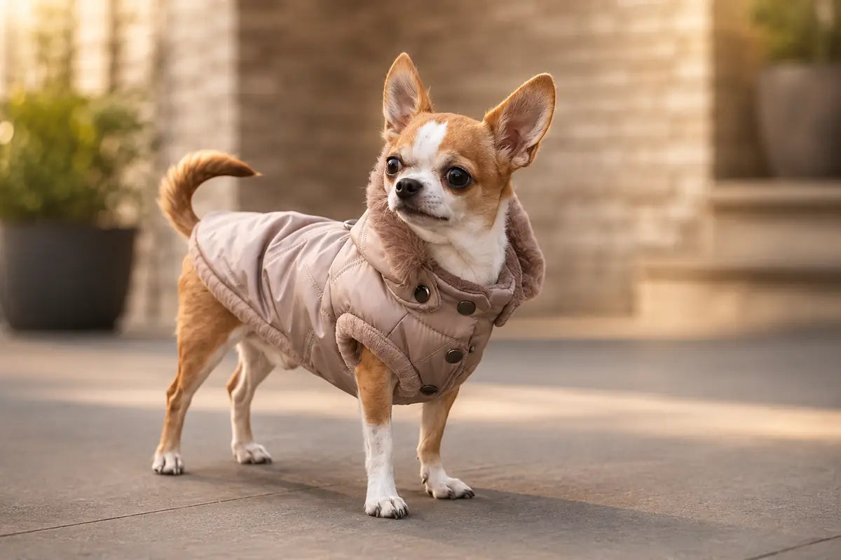 Chihuahua w beżowej kurtce Dog Wear Poland