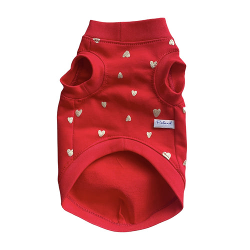 Sleeveless top for dog RED