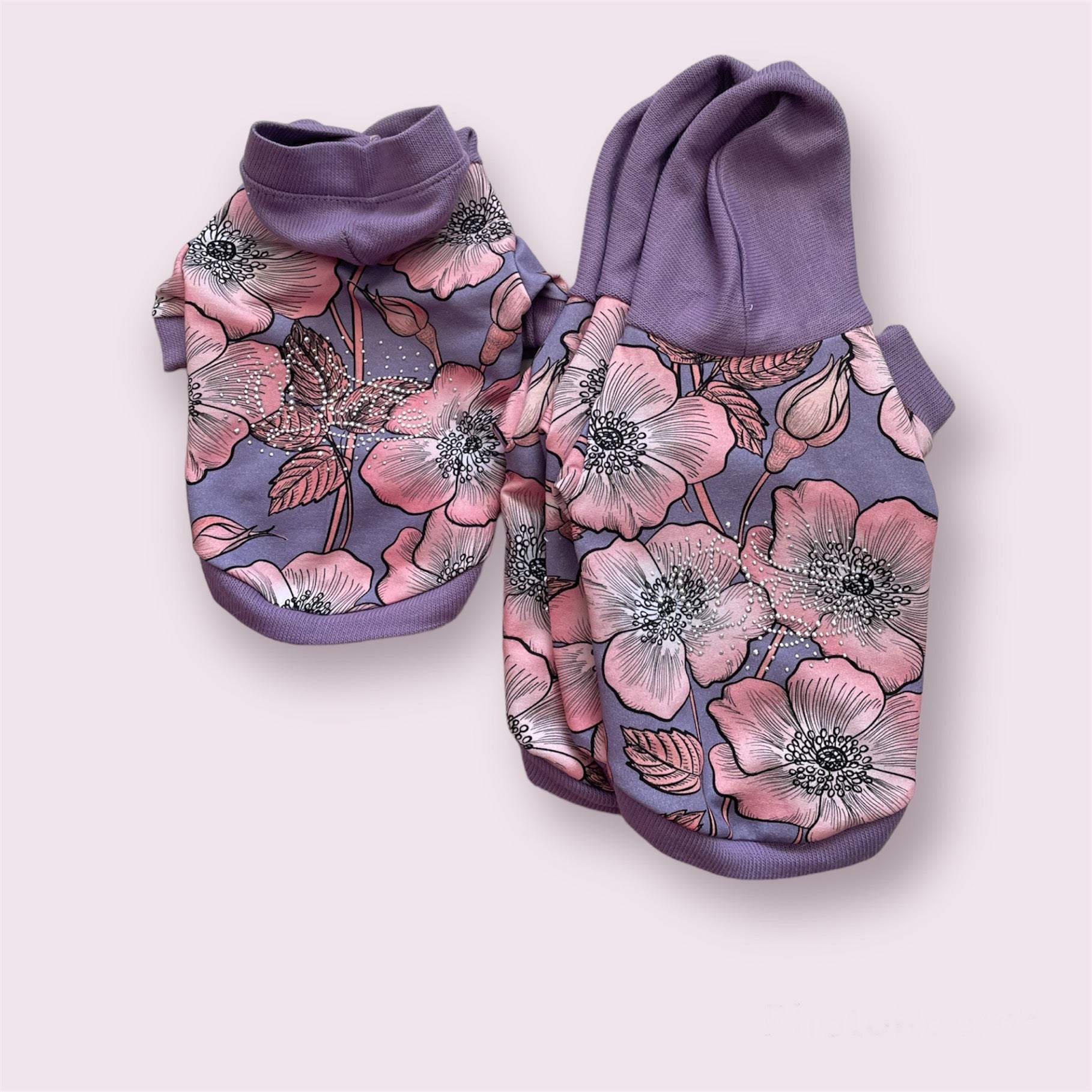 Kwiatowa purpurowa bluza dla psa