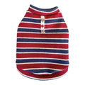 Striped dog sweater with decorative buttons
