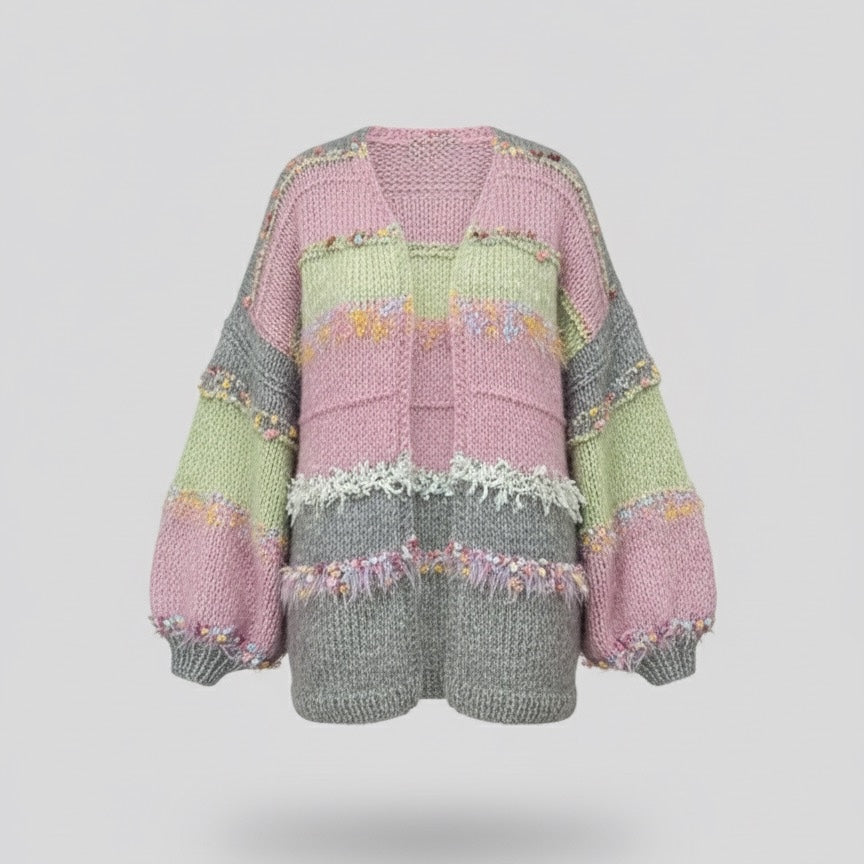 Hand-Knitted Oversize Sweater from Fluffy Yarn - and Texture