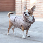 Beżowa kurtka dla psa z kapturem i pluszem – Dog Wear Poland