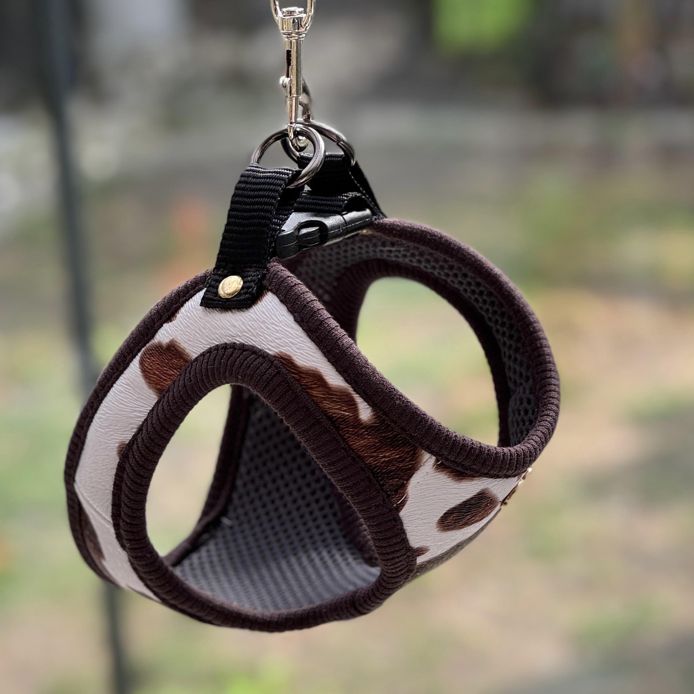 Szelki bezuciskowe "Cow Print" – Handmade dla psów ras małych i mini