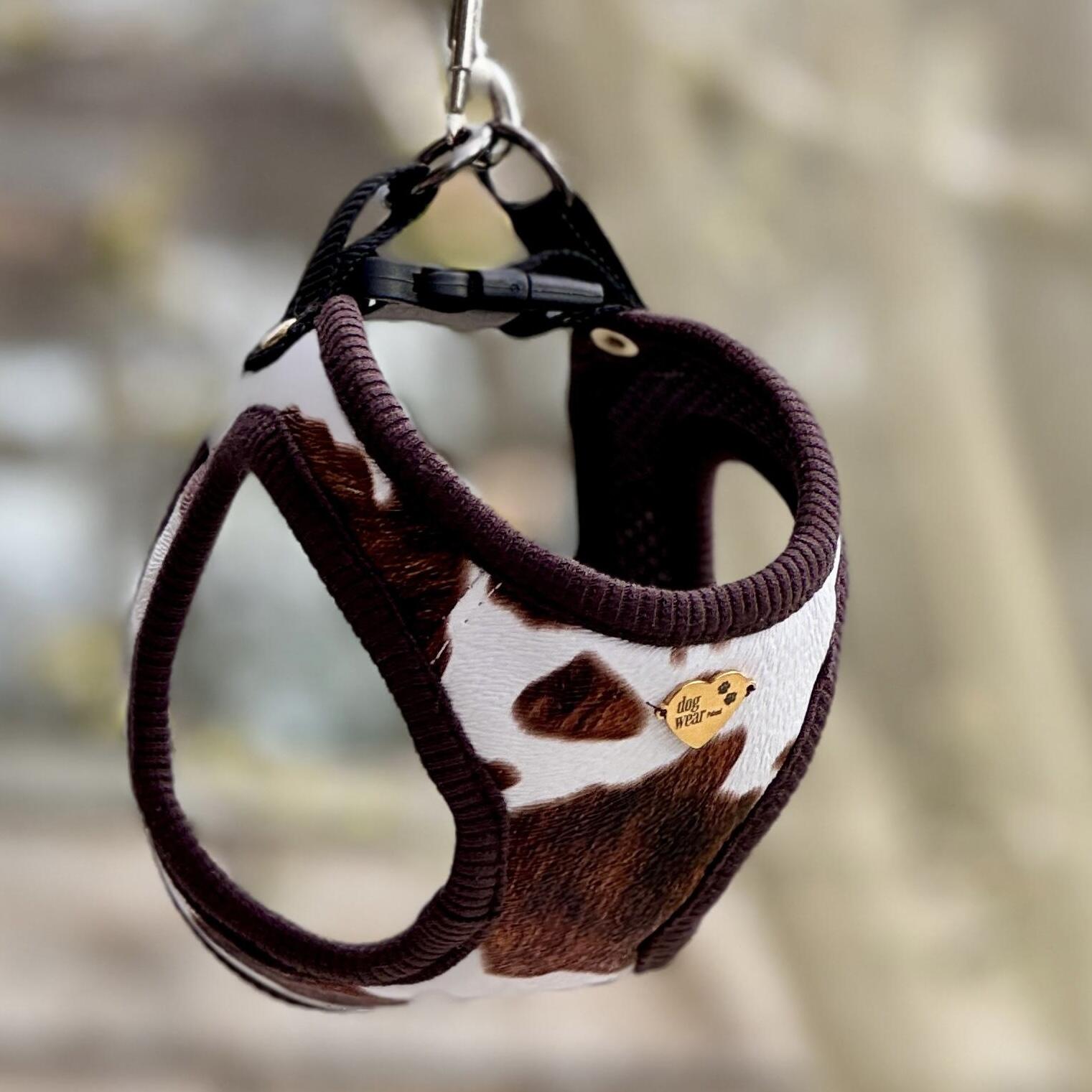 Szelki bezuciskowe "Cow Print" – Handmade dla psów ras małych i mini