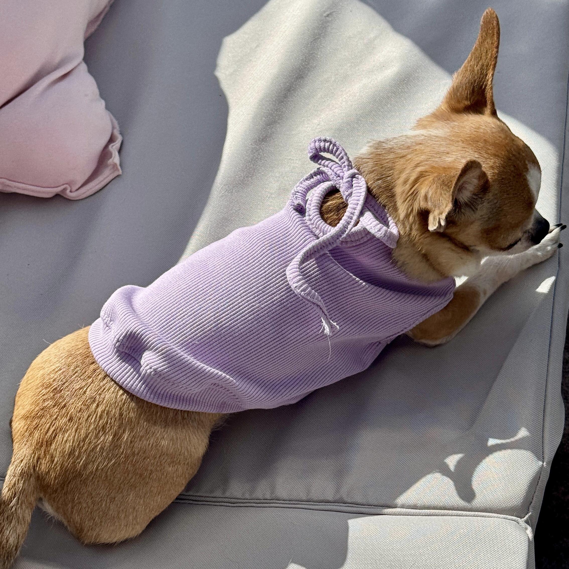 Prążkowany bezrękawnik "Lavender Love" z kokardą