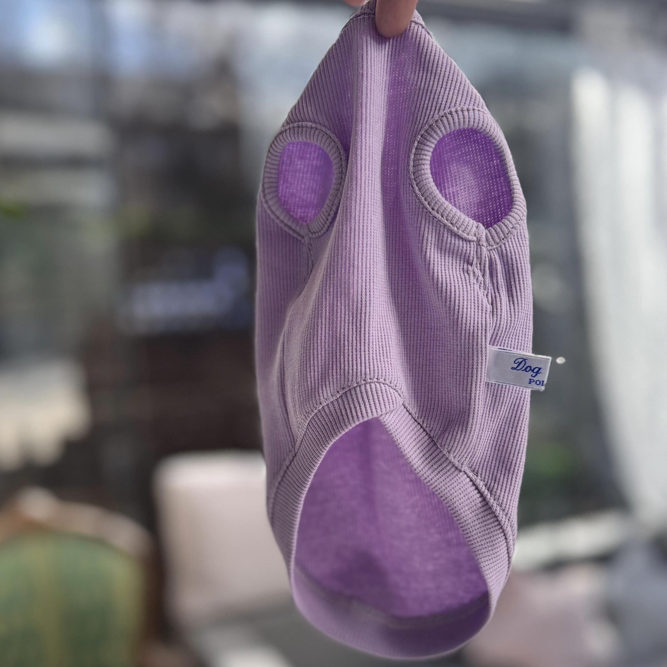 Prążkowany bezrękawnik "Lavender Love" z kokardą